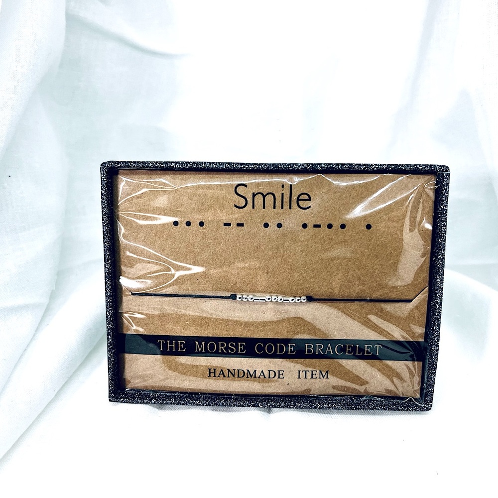 Smile Morse Code Minimalist Zen Earthy Buddha Spirit Gift Bracelet in Box S925